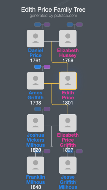 Edith Price family tree overview