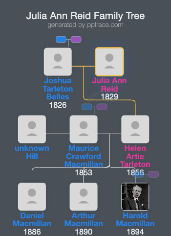 Julia Ann Reid family tree overview