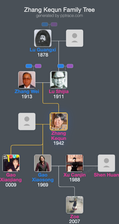 Zhang Kequn family tree overview