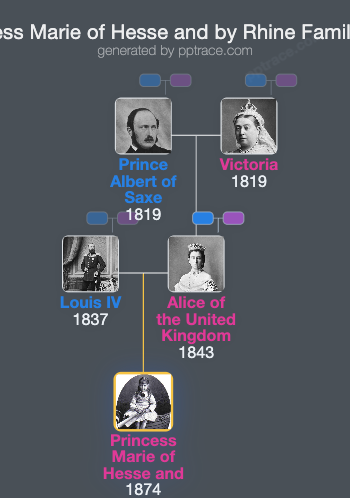 Princess Marie Of Hesse And By Rhine family tree overview
