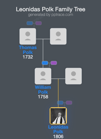 Leonidas Polk family tree overview