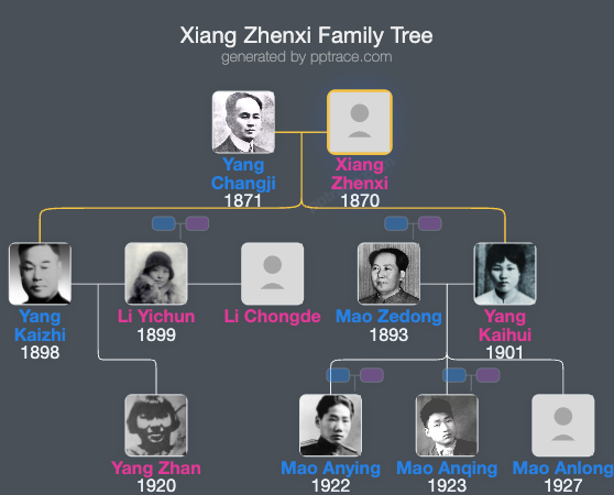 Xiang Zhenxi family tree overview