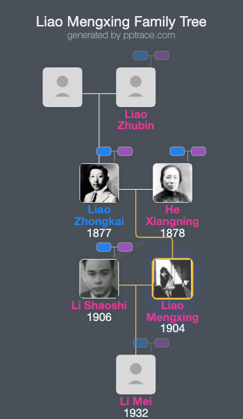 Liao Mengxing family tree overview