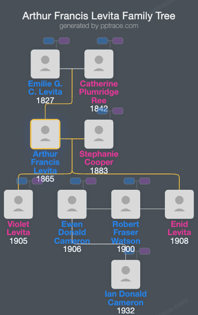 Arthur Francis Levita family tree overview