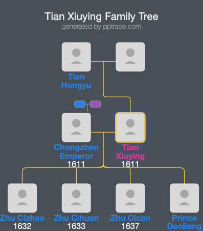 Tian Xiuying family tree overview
