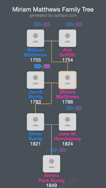 Miriam Matthews family tree overview