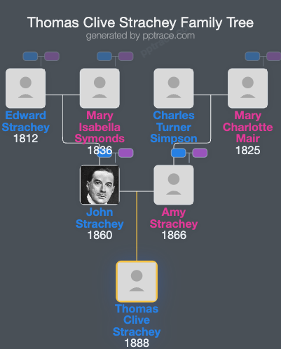 Thomas Clive Strachey family tree overview