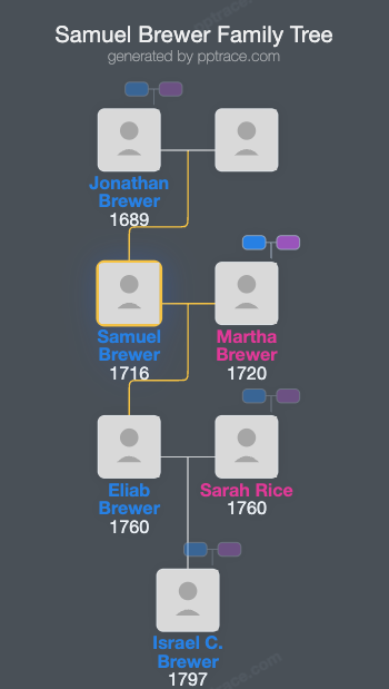 Samuel Brewer family tree overview