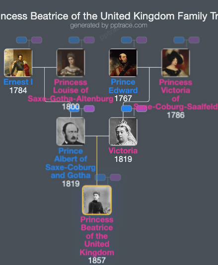 Princess Beatrice Of The United Kingdom family tree overview