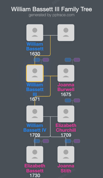 William Bassett III family tree overview