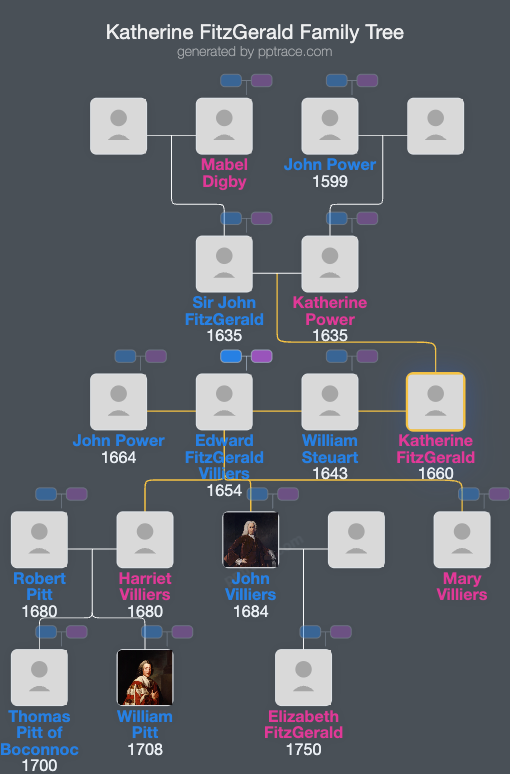 Katherine FitzGerald, Viscountess Grandison family tree overview