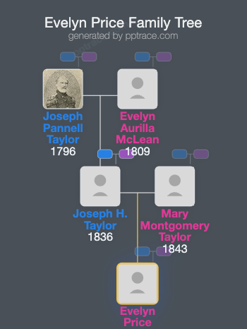 Evelyn Price family tree overview