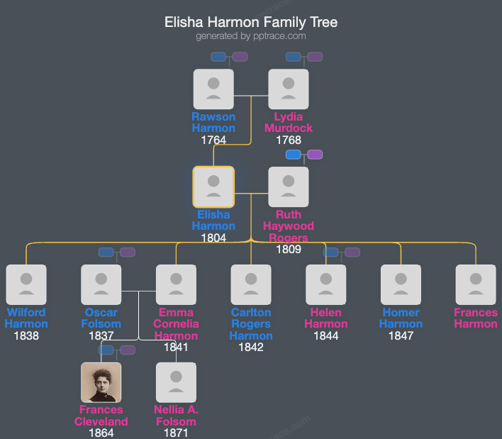 Elisha Harmon family tree overview