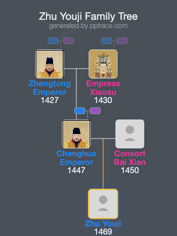 Zhu Youji family tree overview