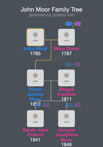 John Moor family tree overview