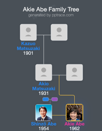 Akie Abe family tree overview