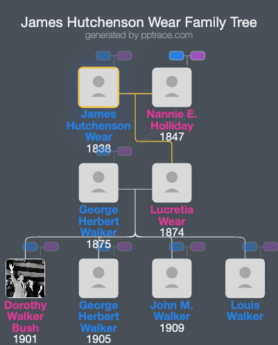James Hutchenson Wear family tree overview