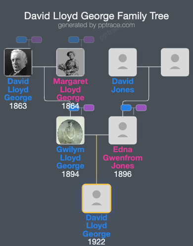 David Lloyd George, 2nd Viscount Tenby family tree overview