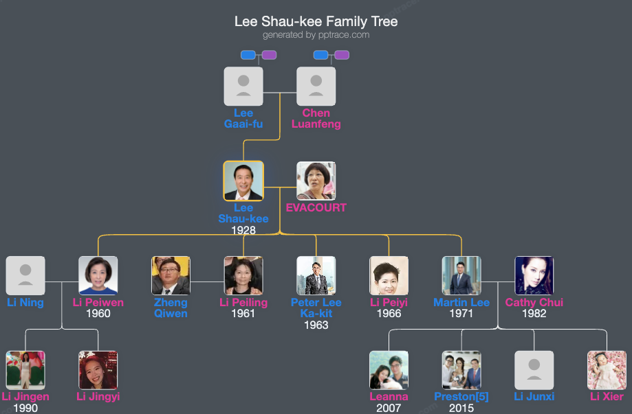 Lee Shau-kee family tree overview