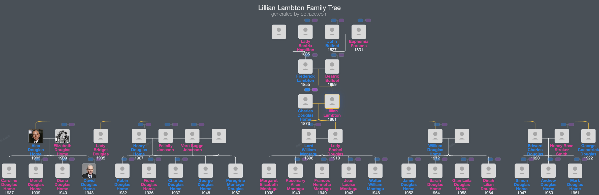 Lillian Lambton family tree overview