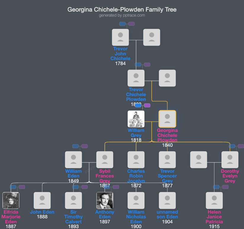 Georgina Chichele-Plowden family tree overview