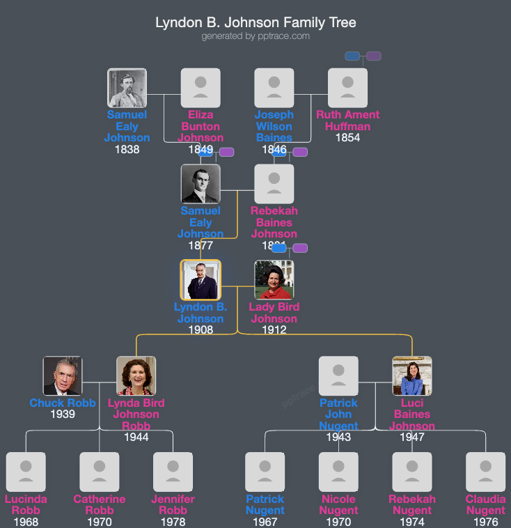 Lyndon B. Johnson family tree overview