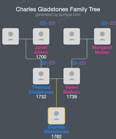 Charles Gladstones family tree overview