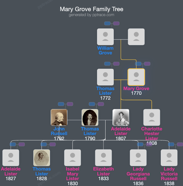 Mary Grove family tree overview