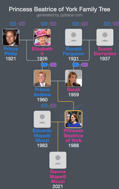 Princess Beatrice Of York family tree overview