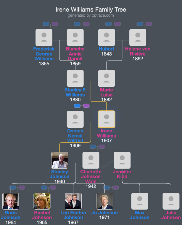 Irene Williams family tree overview