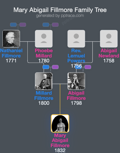 Mary Abigail Fillmore family tree overview