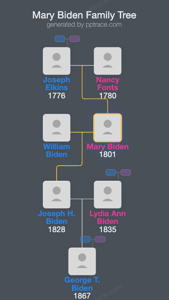 Mary Biden family tree overview