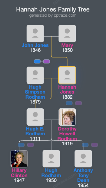 Hannah Jones family tree overview