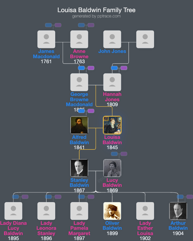 Louisa Baldwin family tree overview