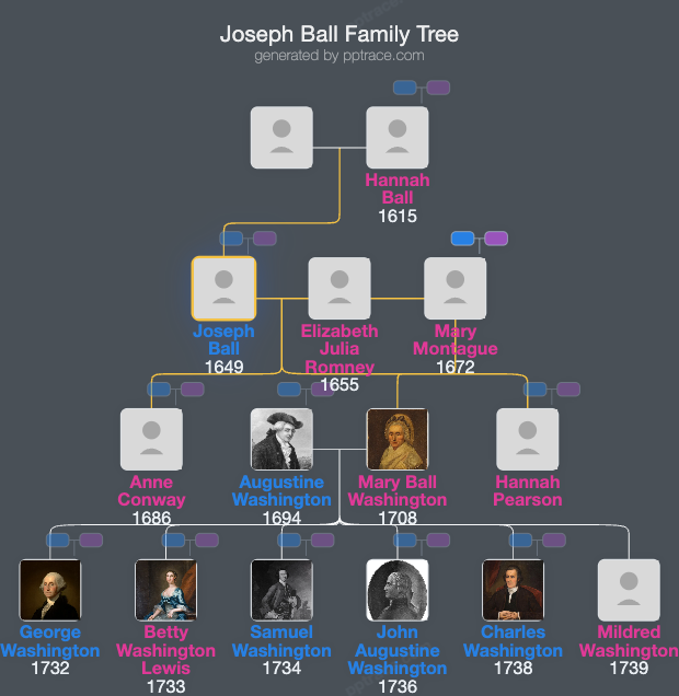 Joseph Ball family tree overview