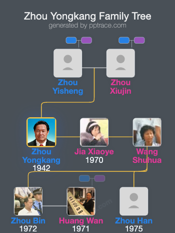 Zhou Yongkang family tree overview