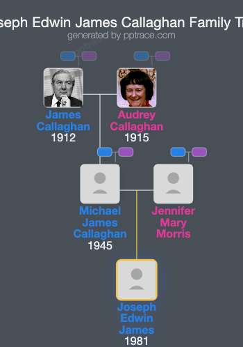 Joseph Edwin James Callaghan family tree overview