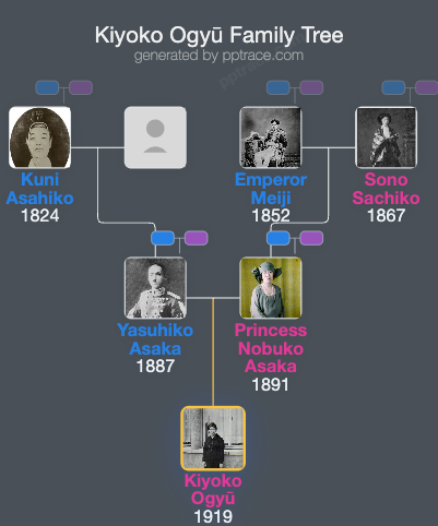 Kiyoko Ogyū family tree overview