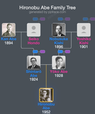 Hironobu Abe family tree overview