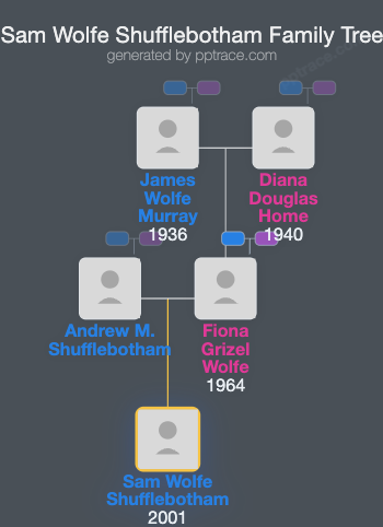 Sam Wolfe Shufflebotham family tree overview