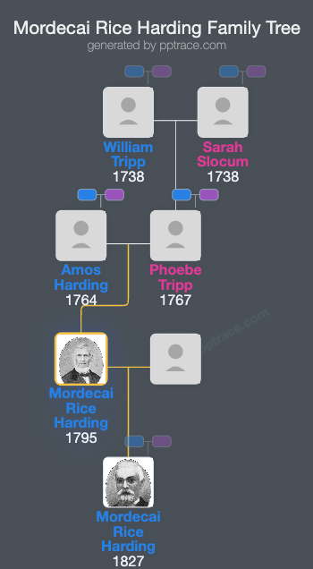 Mordecai Rice Harding family tree overview