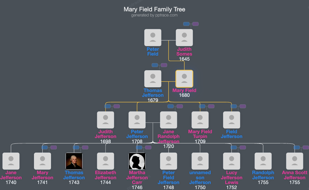 Mary Field family tree overview