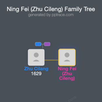 Ning Fei (Zhu Cileng) family tree overview