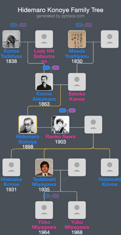 Hidemaro Konoye family tree overview