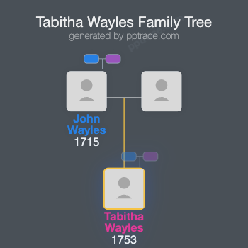 Tabitha Wayles family tree overview