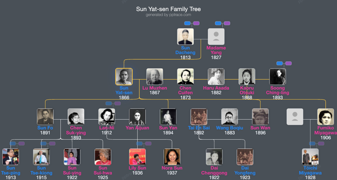 Sun Yat-sen family tree overview