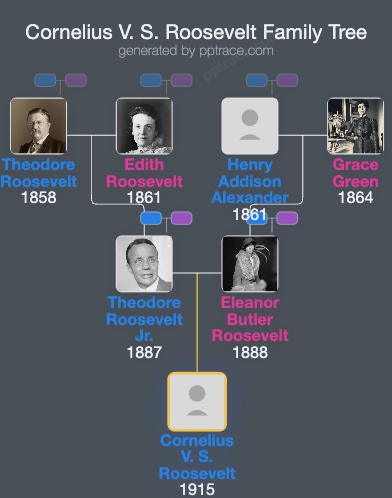 Cornelius V. S. Roosevelt family tree overview