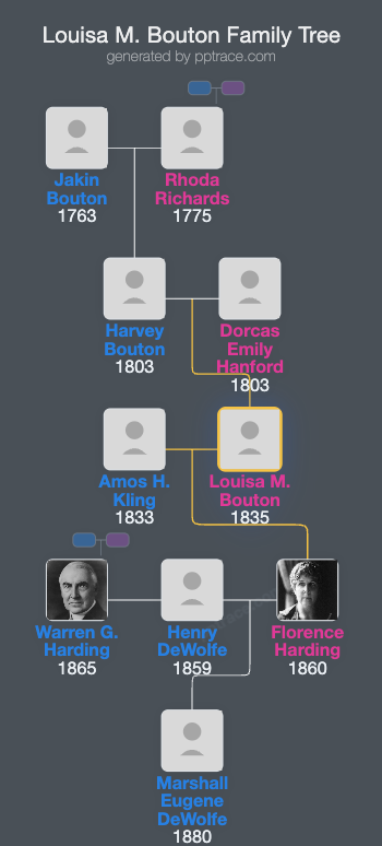 Louisa M. Bouton family tree overview