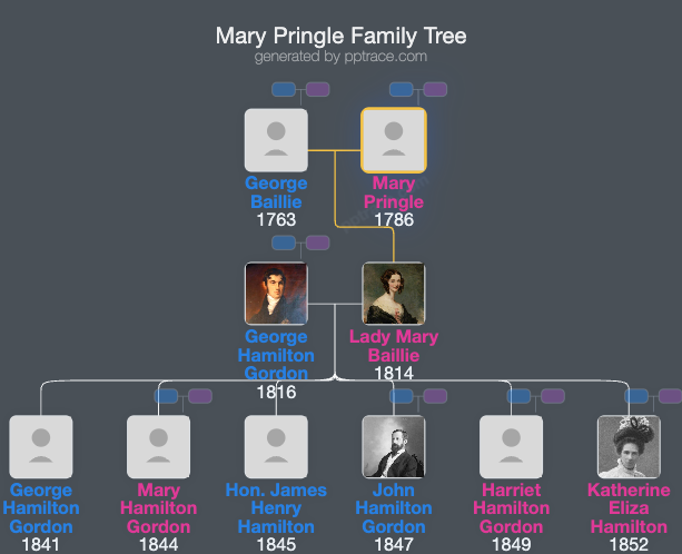 Mary Pringle family tree overview