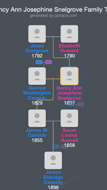 Nancy Ann Josephine Snelgrove family tree overview